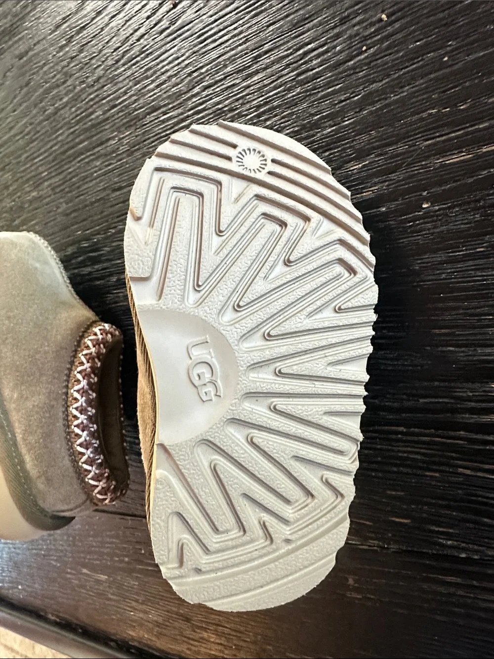 UGG Kids Chestnut Suede Slip-On Slippers